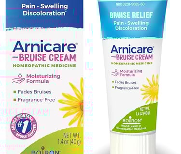 a tube of arnicare cream on a white background