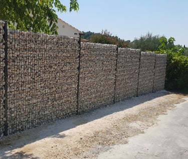 Clôture en gabion à Uzès