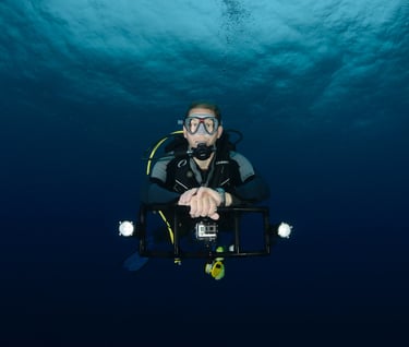 Nick Billington Scuba Diving with sharks at Cocos Islands, Costa Rica