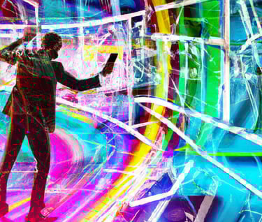 a visually striking image representing cutting-edge website building using AI-assisted tools