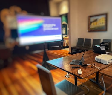 Corporate AV projector screen