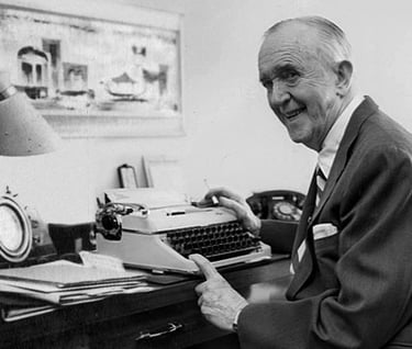 Stan Laurel at desk Nutty Nut News Network