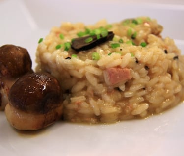 rissoto de arroz con setas y trufa