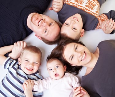 a family photograph from above