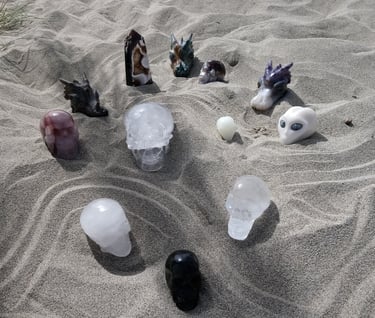 crâne cristal minéral sable