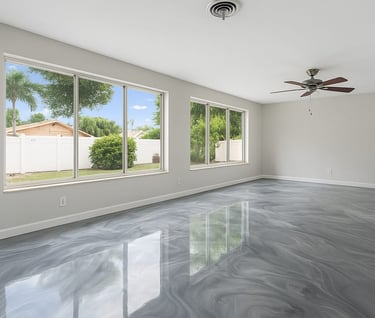 Gray Metallic epoxy living room