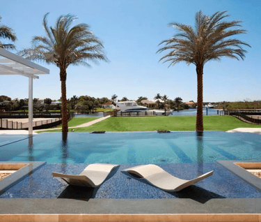Pool and loungers - landscaping Marbella