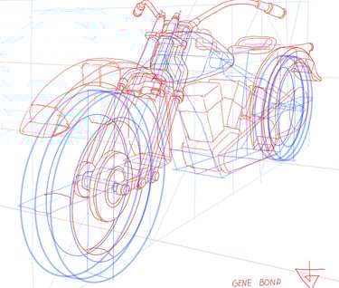 how to draw motorcycles springer fork gene bond