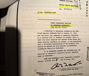 Narcissistic abuse goes way back to Florida and Gertrude Falk