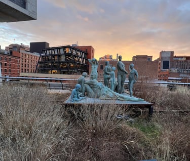 Women and Children First Statue on the High Line in NYC