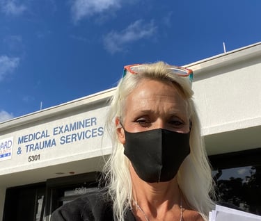 Shannon Falk at Broward County Medical Examiner's office on Behalf of Gertrude Falk