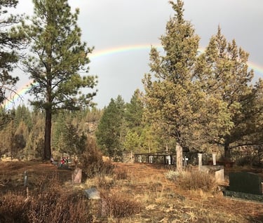 Willitts and sisters Oregon the only place to find a rainbow is to drive to the cemetery
