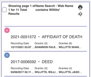 Shannon Willitts Affidavit of Death