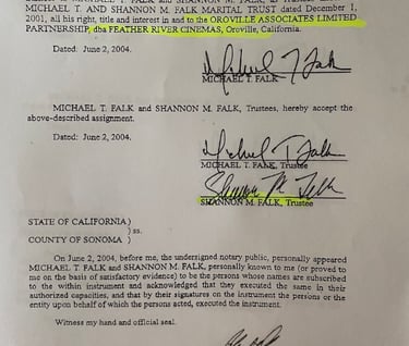 Shannon and Michael Falk's Oroville Association