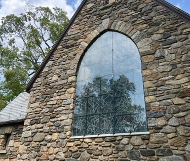 Outside view of Union Pocantino Church Window