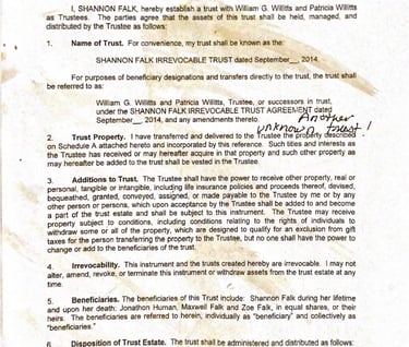 Nice Father Bill Wllitts Forging Shannon Falk Trusts in 2014