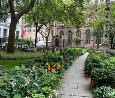 Graves of the New York elite on Wall Street