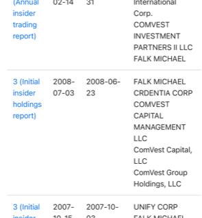 Michael Falk will do insider Trading with Unify and Johnathan Human