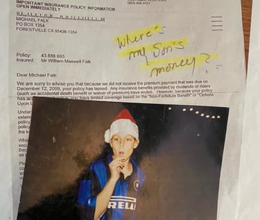 Michael Falk stealing his son's life insurance