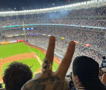 Peace Out Grandpa Jim O'Rourke at Yankee Stadium