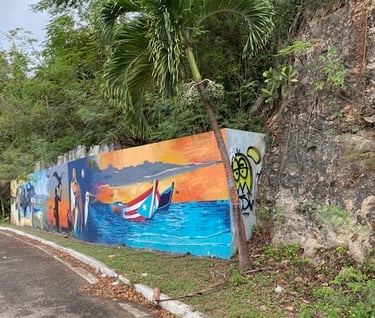 Colorful Aguadilla driving to Cabo Rojo