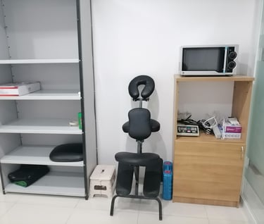 a chair with a chair and a chair in a room