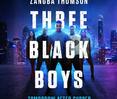 Promotional art for Three Black Boys by Zangba Thomson