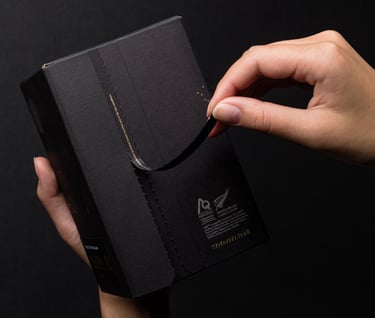 Product photography - a person holding a box of honey