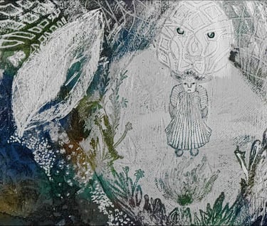 Pintura de Rosa M Sepulveda, arteterapeuta analitica y artista multidisciplinar