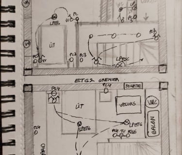 14 route de saint germain le vason, 14190 Urville; plan d'implantation travaux d'électricité ETG12