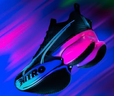 Nitro Fastoid-a pair of shoes with a pink and blue background
