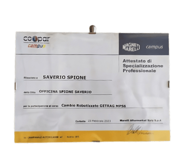 attestato partecipazione corso cambio getrag