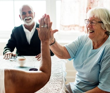 mature adults meeting in community group