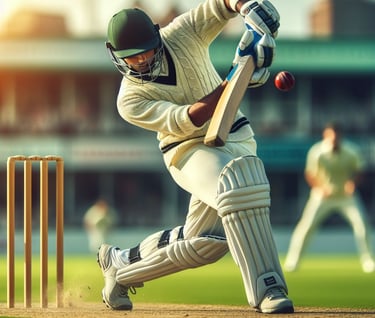 Cricket batsman struggling against spin