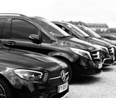 Fleet of luxury cars in Dubai