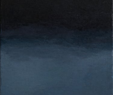 An abstract, textured canvas painting using shades of #2C3E50 and #86A3B8 against a black background. Minimalist, artistic, and intellectually deep.