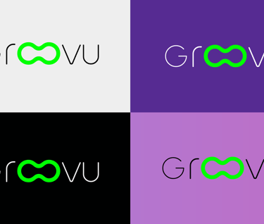 Groovu Logo Variationen in mehreren Farben