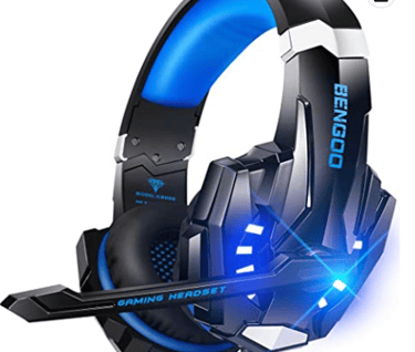 a gaming headset with a bluetoothed headphones and a microphone