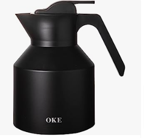 a black coffee potted on a white background