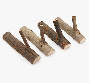 a group of wooden sticks with a wooden sticker of wood