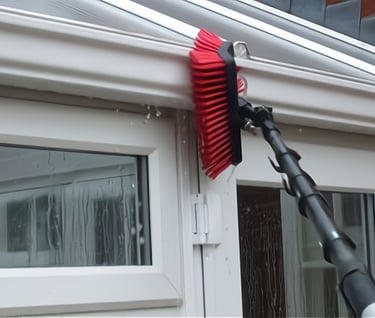 C Thru Window cleaning brush cleaning UPVC gutters