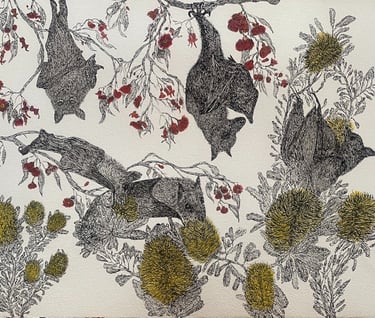 flying foxes artwork