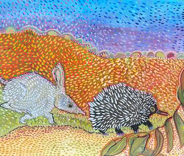 echidna and bilby artwork