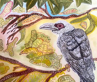 roosting bird artwork