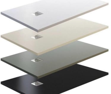 a set of three different colors of a square table top