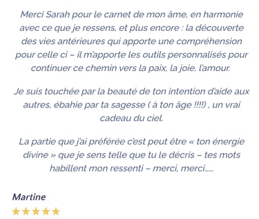 témoignage Sarah Divine carnet ame