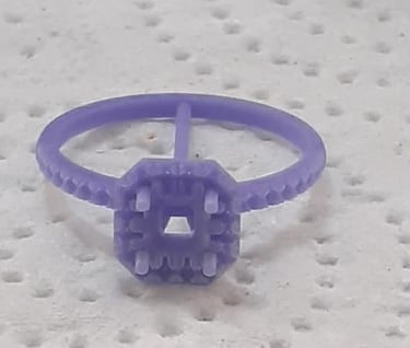 Vista Superior impresión 3D Anillo de compromiso Cushion Halo