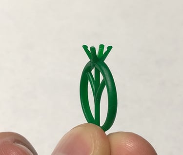 Vista Isometrica Impresion 3D Anillo de Compromiso Solitario