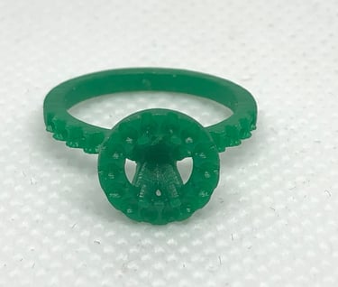 Vista Superior Impresión 3D Anillo de Compromiso Halo 