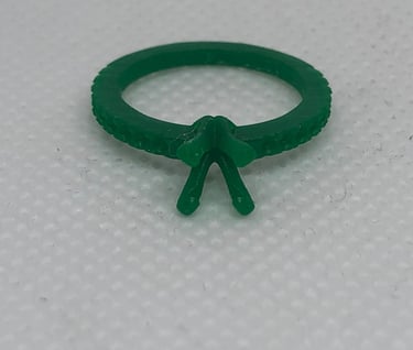 Vista Superior 2 Impresión 3D Anillo de Compromiso con Laterales